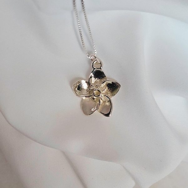 Forget-Me-Not Flower Necklace Sterling Silver - Image 5