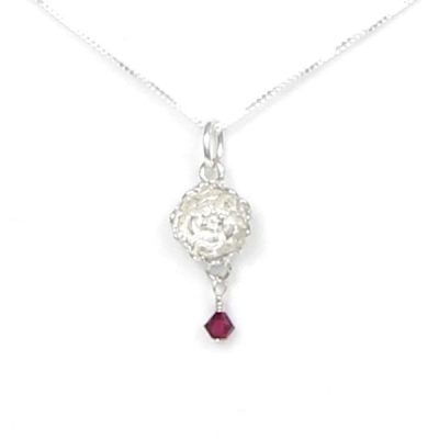 August Poppy Necklace Birthstone Sardonyx Red Colored Crystal