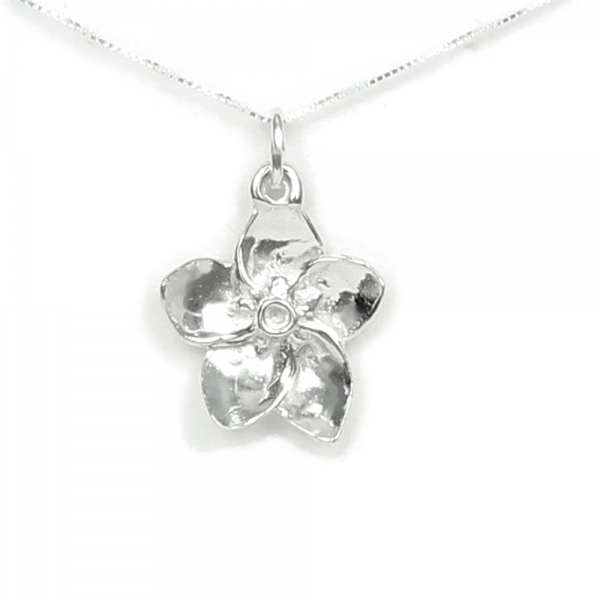 Forget-Me-Not Flower Necklace Sterling Silver