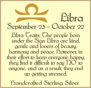 Libra Zodiac Sterling Silver Necklace