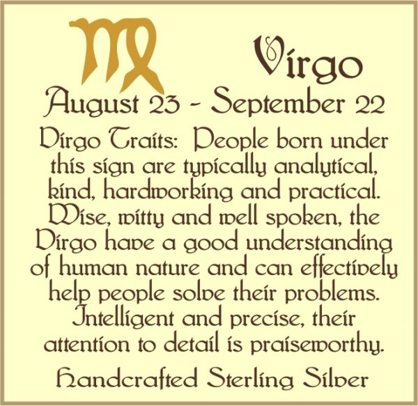 Virgo Zodiac Sterling Silver Necklace
