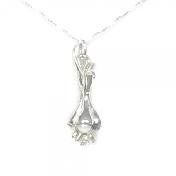 Farmer's Market Garlic Necklace Sterling Silver by Lucina K.