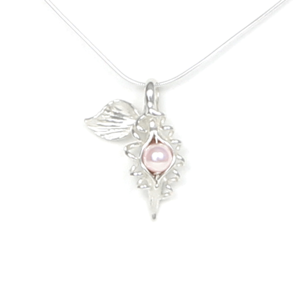 1 Pearl Peas in Your Pod Necklace - Pink Swarovski Crystal Pearl
