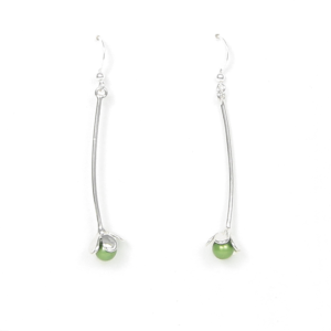 Pea Flower Earrings - Green Pearl