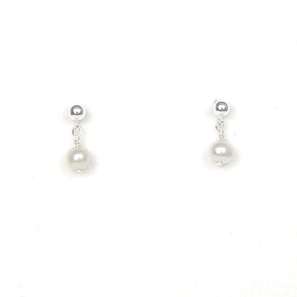 Single Pea Earrings - White Pearl