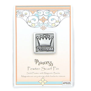 Princess Pin Square Pewter Magnetic Back