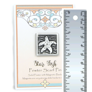 Starfish Pin Square Pewter Magnetic Back