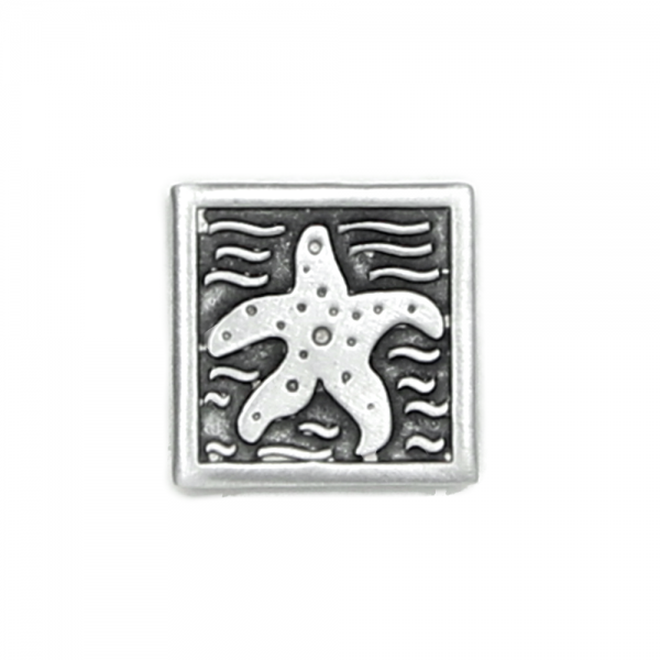Starfish Pin Square Pewter Magnetic Back