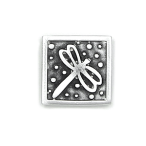 Dragonfly Pin Square Pewter Magnetic Back