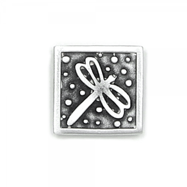 Dragonfly Pin Square Pewter Magnetic Back