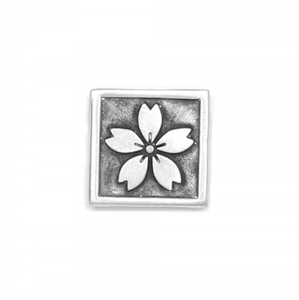 Wild Flower Pin Square Pewter Magnetic Back