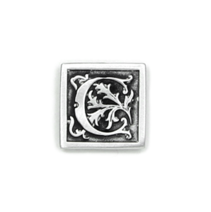 Antique Finished Letter C Initial Pin with Magnetic Back Closure