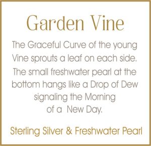 Sterling Silver Vine earrings with freshwater pearl