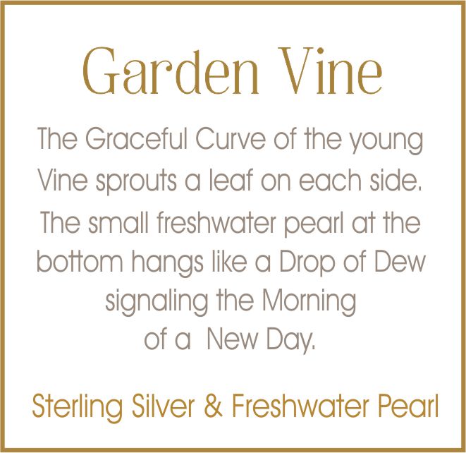 Sterling Silver Vine earrings with freshwater pearl