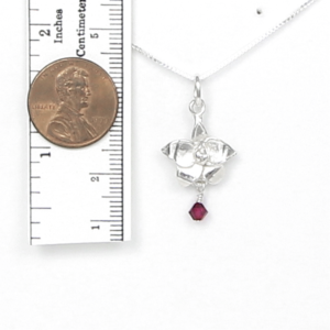 July Larkspur Necklace with Birthstone Crystal Sterling Silver