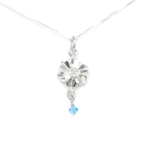 December Narcissus Necklace with Birthstone Crystal Sterling Silver