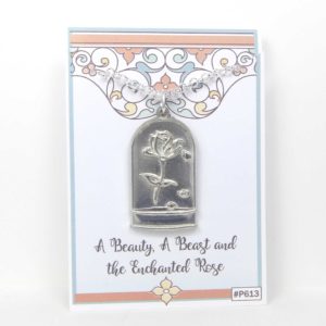 Enchanted Rose Beauty and Beast Necklace pictured on card