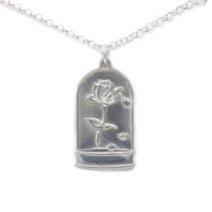 Enchanted Rose Beauty and Beast Necklace Pewter by Lucina K.