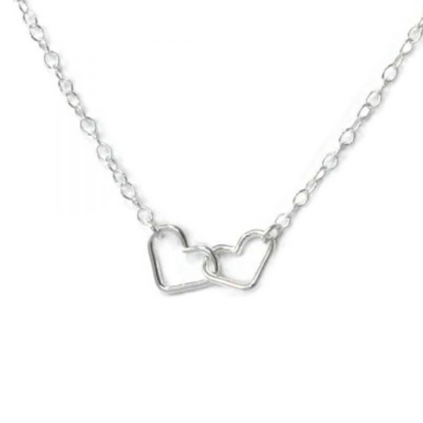 Linked Hearts Necklace Sterling Silver