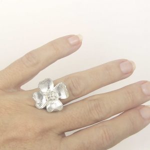 Sterling Dogwood Flower ring