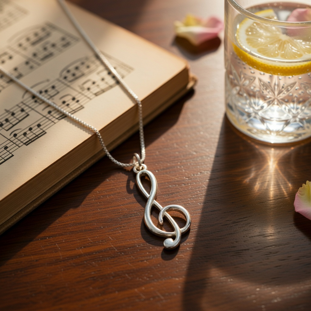 Treble Clef Sterling Silver Necklace - Perfect Gift for Musicians and Music Lovers - Image 4