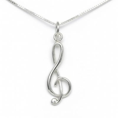 Treble Clef Sterling Silver Necklace - Perfect Gift for Musicians and Music Lovers