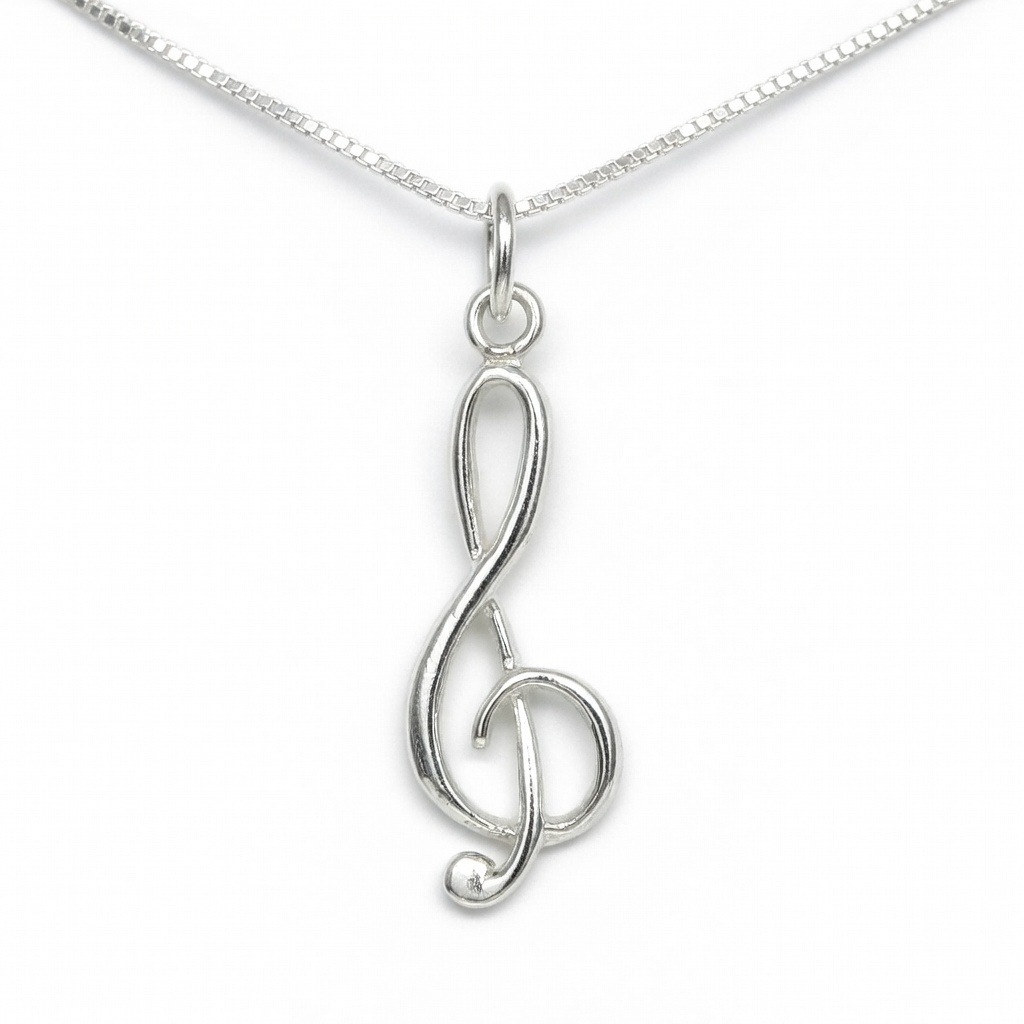 Treble Clef Sterling Silver Necklace - Perfect Gift for Musicians and Music Lovers