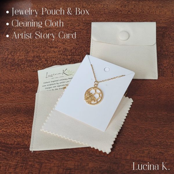 Sterling Silver Bee Honeycomb Necklace, Bee Lover Gift - Handcrafted in USA with Story Card and Gift Packaging