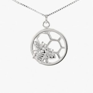 Bee Circle necklace in sterling silver