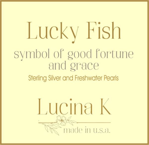 Lucky Fish Necklace with Pearl - Sterling Silver - Image 7