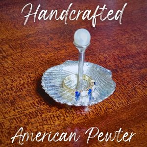 Pearl and Shell Ring Holder- Fine Pewter Made in USA