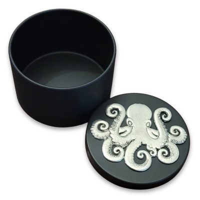 Octopus Pewter Medallion Tin Box - Handmade in USA