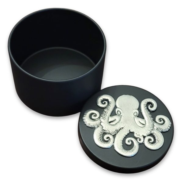 Octopus Pewter Medallion Tin Box - Handmade in USA