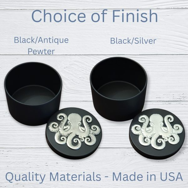 Lucina K - Octopus Pewter Medallion Tin Box - Handmade in USA with included Artist Card