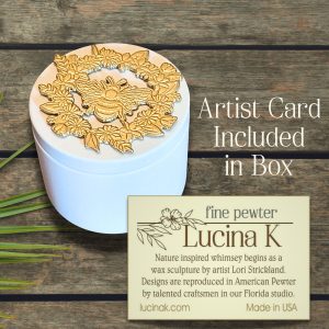 Unique gift for outdoor weddings, bridesmaids, wives, gardeners, or for storing treasures on dressers and desks. Bee Keepers and honey lovers