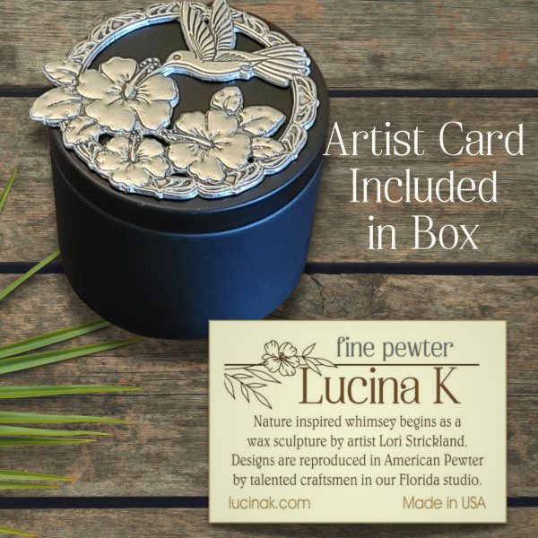 Hummingbird & Hibiscus Treasure Box -Made in USA - Image 3