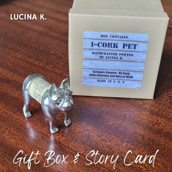French Bulldog Figuring with removable Wine Cork Made in USA