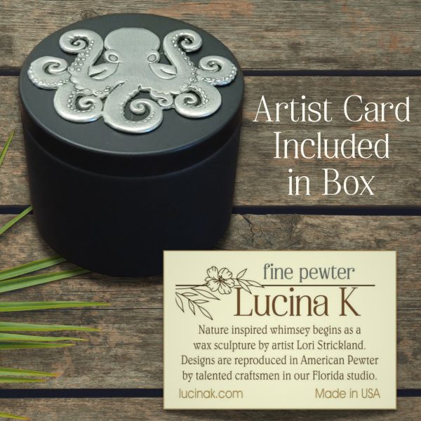 Octopus Pewter Medallion Tin Box - Handmade in USA - Image 3