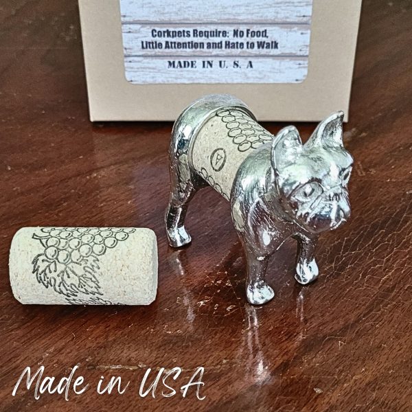 French Bulldog Figuring with removable Wine Cork Made in USA