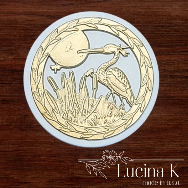 Heron Keepsake Box decorated with Fine Pewter Made in USA