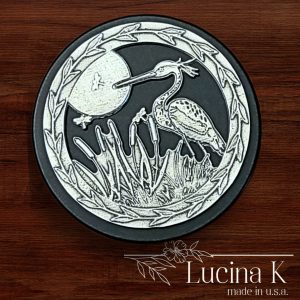 Heron Keepsake Box decorated with Fine Pewter Made in USA