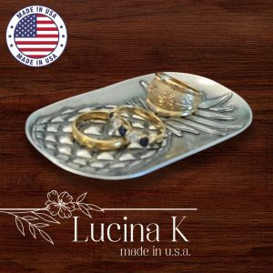 Pineapple Jewelry Tray Ring Dish - Solid Fine Pewter Made in USA