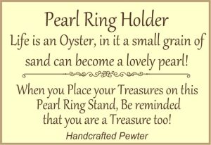 Pearl and Shell Ring Holder- Fine Pewter Made in USA