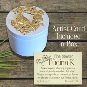 Lucina K Cardinal on Dogwood Branch Pewter Medallion Box
