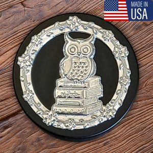 Lucina K - Wise Owl Pewter Medallion Box - Handmade in USA with included Artist Card, Lead-Free, Gift for Outdoor Weddings, Wife,