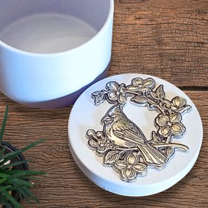 Lucina K Cardinal on Dogwood Branch Pewter Medallion Box