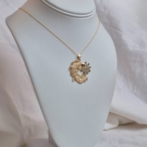 Lucky Fish in 14K with Diamond and Topaz