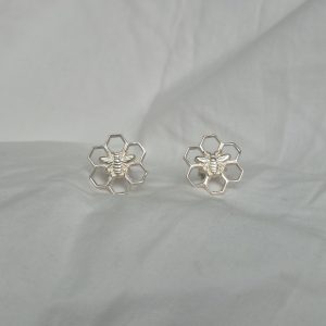 Honey Bee Cufflinks in Sterling Silver