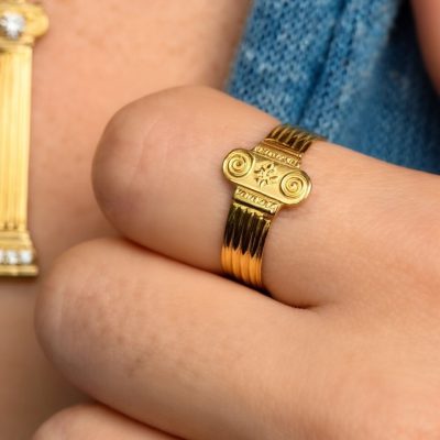 Column Ring in 14K Gold