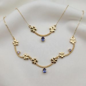 Forget Me Not Collar 14K Tanzanite